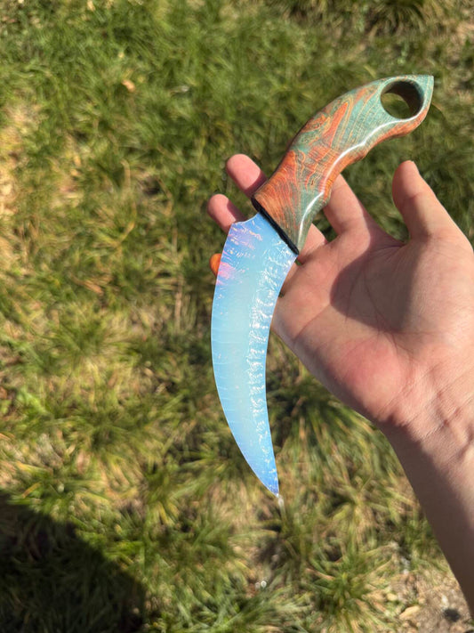 claw knife, Blade: opal & Hilt: Stabilized wood